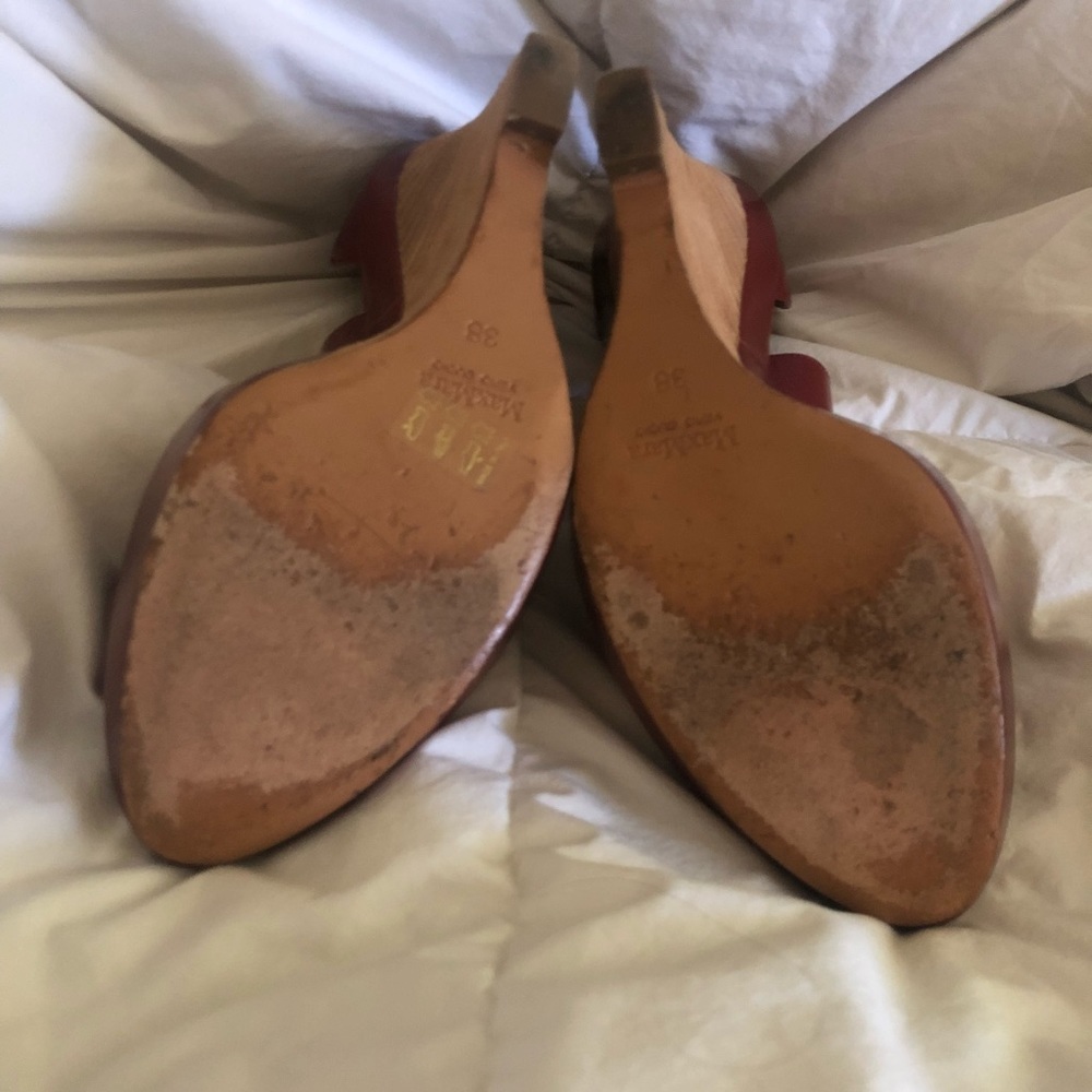 Deep Red Maxmara Wedges, Size 8 - image 5